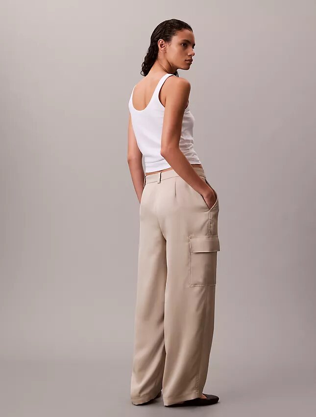 Satin Twill Relaxed Cargo Pants Satin Twill Relaxed Cargo Pants