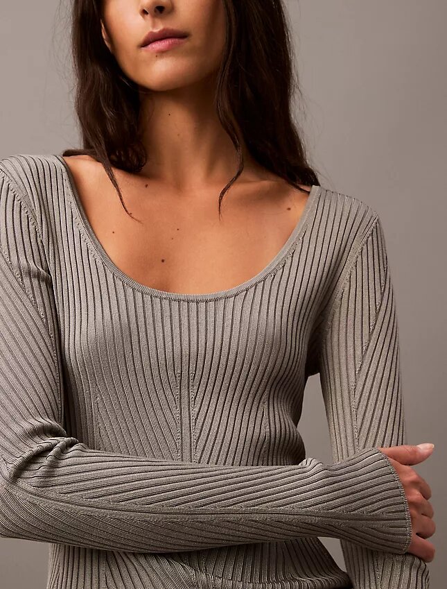 Scoop Neck Rib Sweater Scoop Neck Rib Sweater