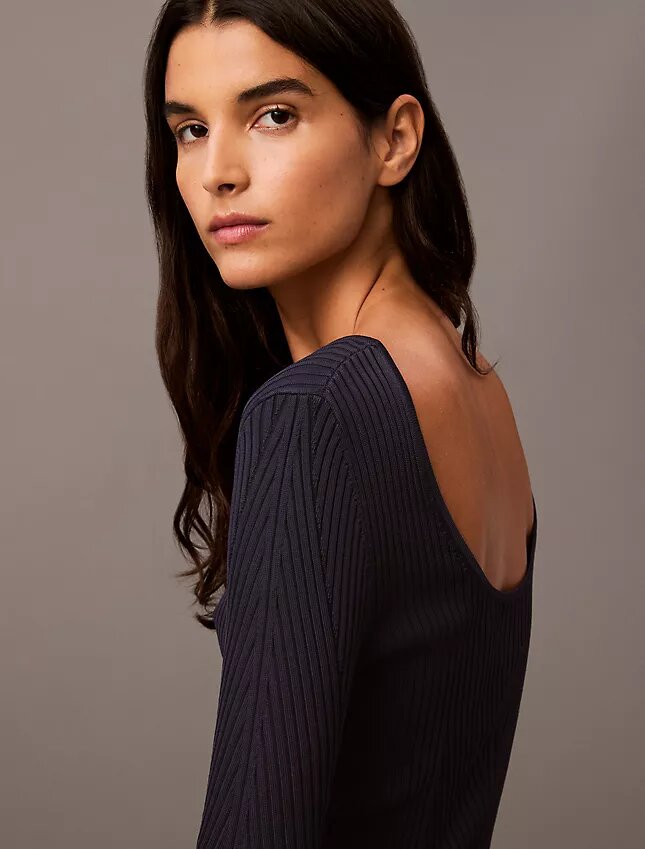 Scoop Neck Rib Sweater Scoop Neck Rib Sweater