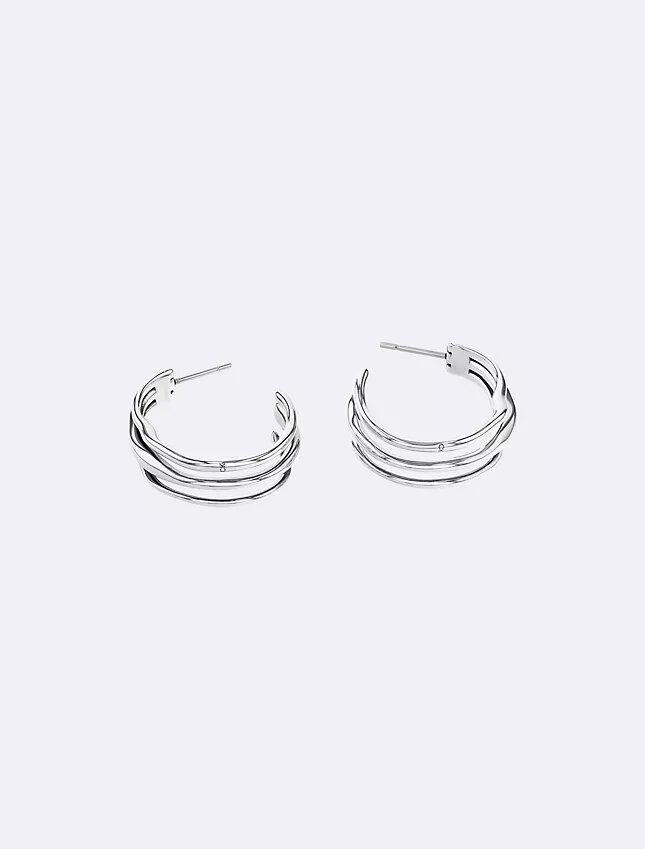 Sculptural Fluid Shape Hoop Earrings Sculptural Fluid Shape Hoop Earrings