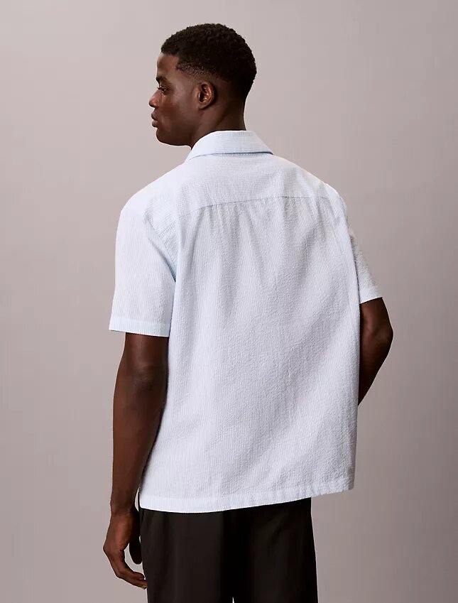 Seersucker Relaxed Sleep Button-Down Shirt Seersucker Relaxed Sleep Button-Down Shirt