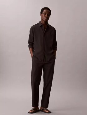 Seersucker Straight Pants