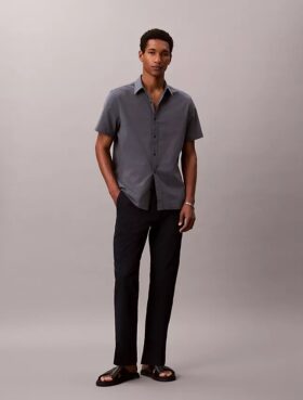 Seersucker Straight Pants