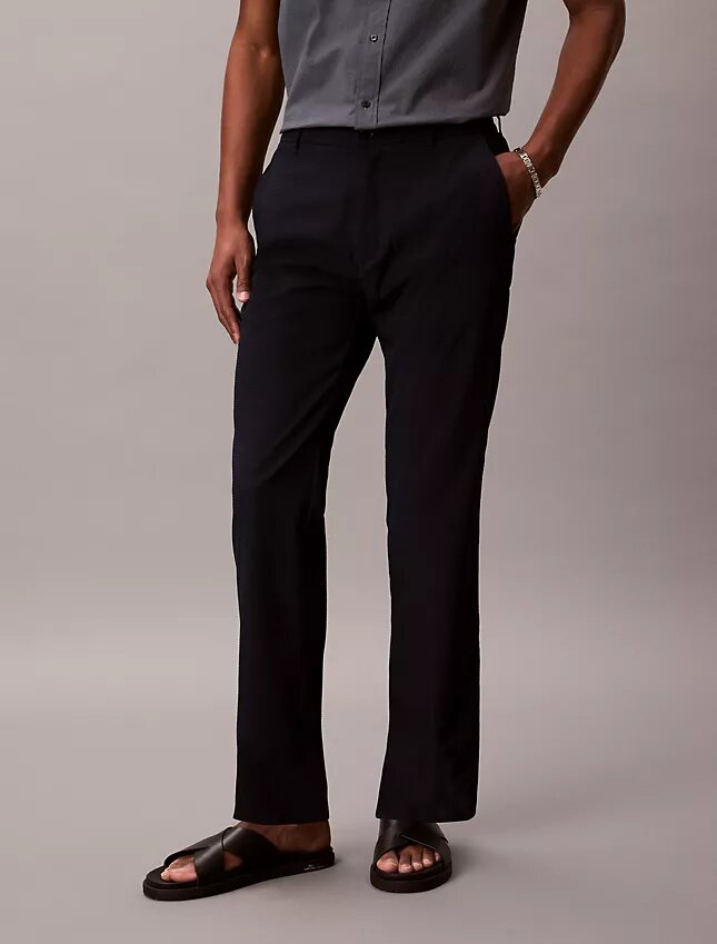 Seersucker Straight Pants Seersucker Straight Pants
