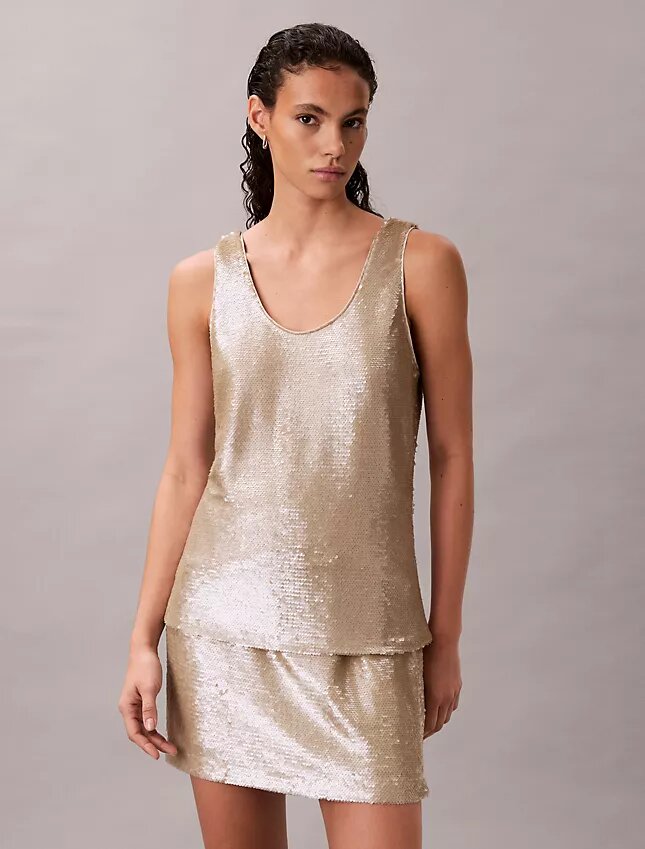 Sequin Scoop Neck Tank Top Sequin Scoop Neck Tank Top