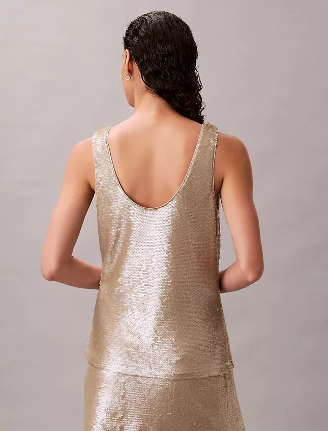 Sequin Scoop Neck Tank Top Sequin Scoop Neck Tank Top