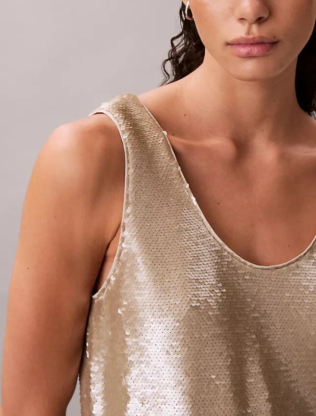 Sequin Scoop Neck Tank Top Sequin Scoop Neck Tank Top