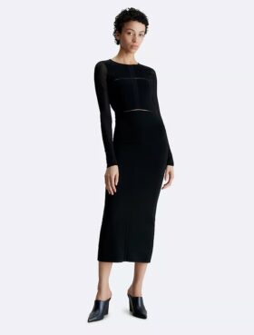Sheer Cut out Back Maxi Dress