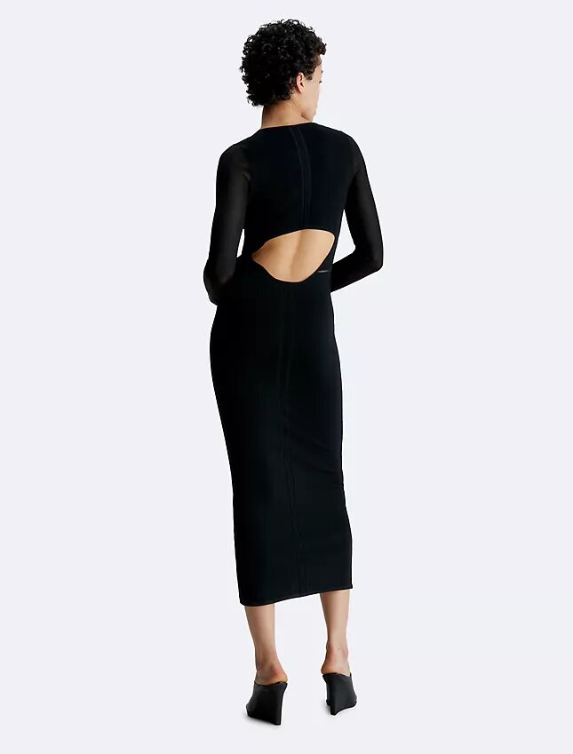 Sheer Cut out Back Maxi Dress Sheer Cut out Back Maxi Dress