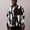 Sherpa Printed Relaxed Mock Neck Jacket Sherpa Printed Relaxed Mock Neck Jacket