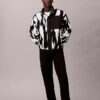 Sherpa Printed Relaxed Mock Neck Jacket Sherpa Printed Relaxed Mock Neck Jacket