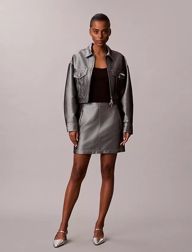 Shine Denim A-Line Skirt Shine Denim A-Line Skirt