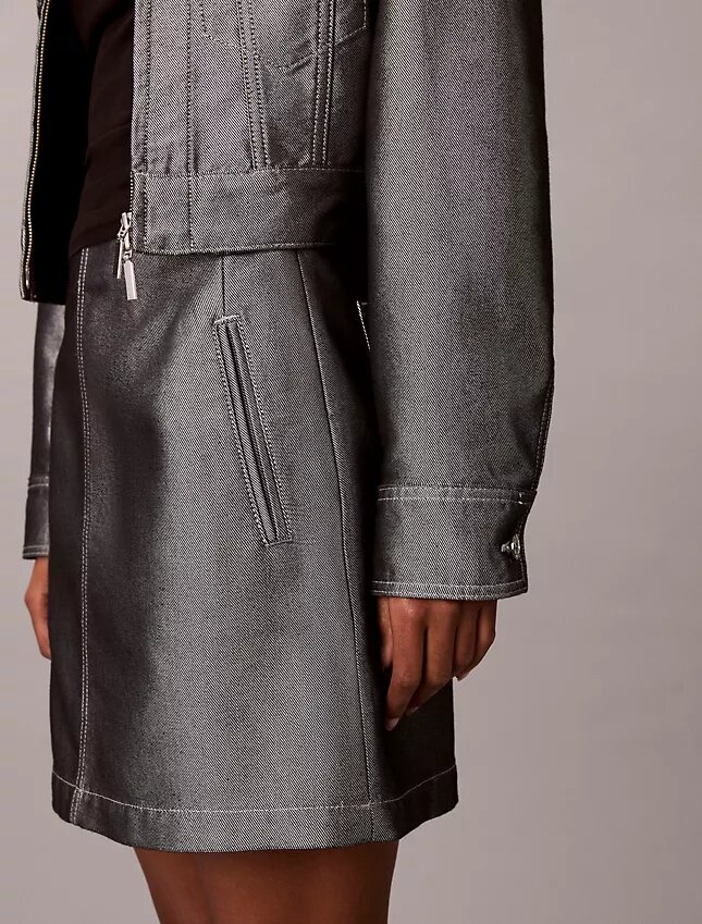 Shine Denim A-Line Skirt Shine Denim A-Line Skirt