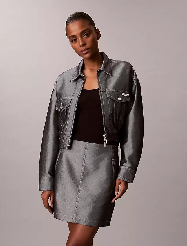 Shine Denim A-Line Skirt Shine Denim A-Line Skirt