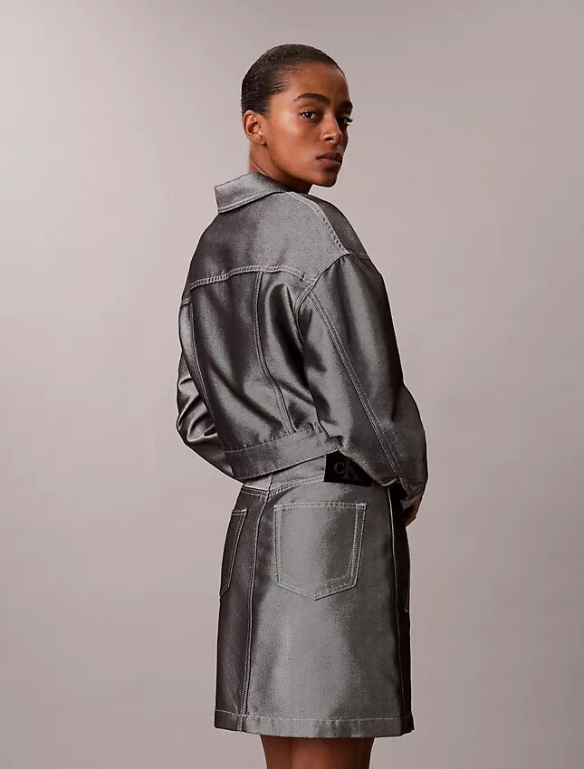 Shine Denim A-Line Skirt Shine Denim A-Line Skirt