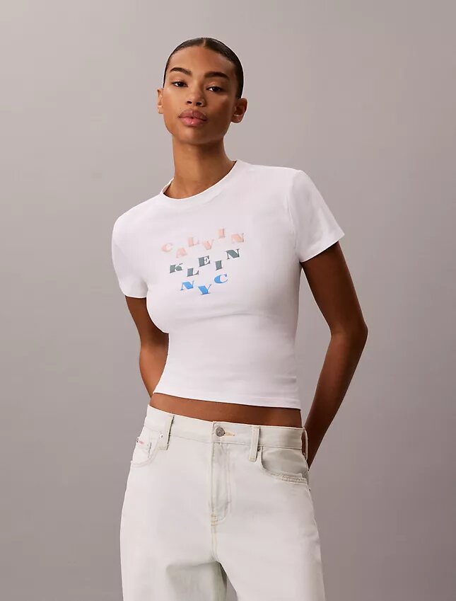 Slim Tiered Logo Graphic Tee Slim Tiered Logo Graphic Tee
