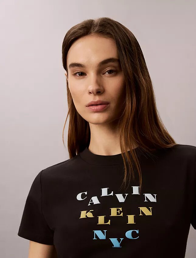 Slim Tiered Logo Graphic Tee Slim Tiered Logo Graphic Tee