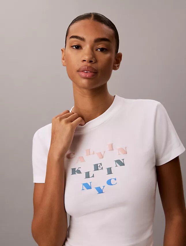 Slim Tiered Logo Graphic Tee Slim Tiered Logo Graphic Tee