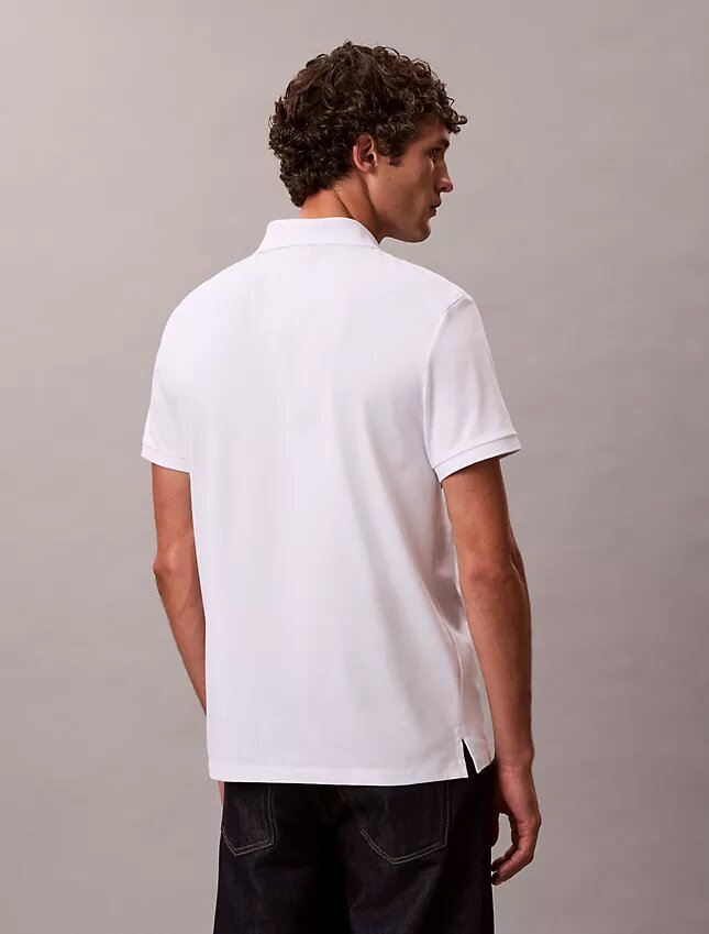 Smooth Cotton Blend Monogram Polo Shirt Smooth Cotton Blend Monogram Polo Shirt