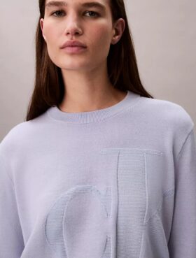 Smooth Cotton Chenille Monogram Sweater