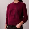 Smooth Cotton Chenille Monogram Sweater