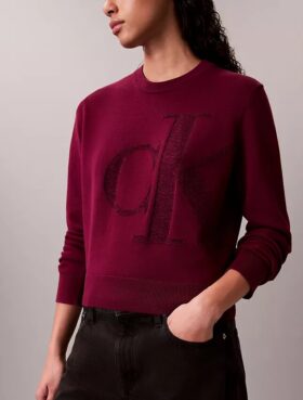 Smooth Cotton Chenille Monogram Sweater