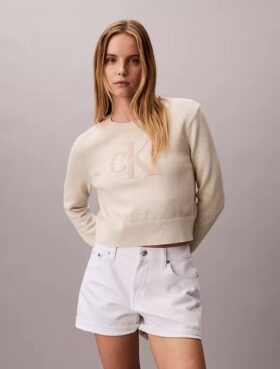 Smooth Cotton Chenille Monologo Sweater