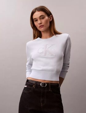 Smooth Cotton Chenille Monologo Sweater