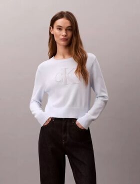 Smooth Cotton Chenille Monologo Sweater