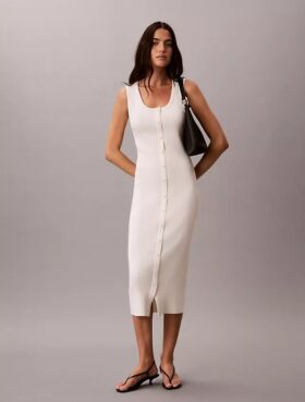 Smooth Cotton Midi Dress