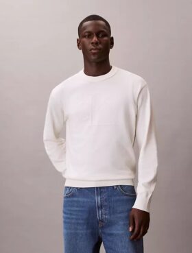 Smooth Cotton Monogram Relaxed Sweater