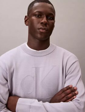 Smooth Cotton Monogram Relaxed Sweater