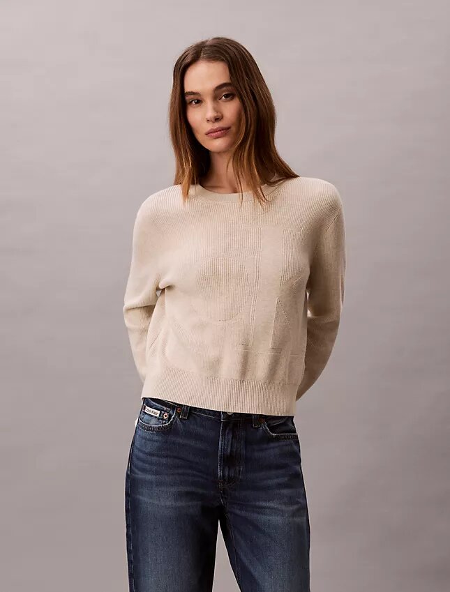 Smooth Cotton Monogram Sweater Smooth Cotton Monogram Sweater