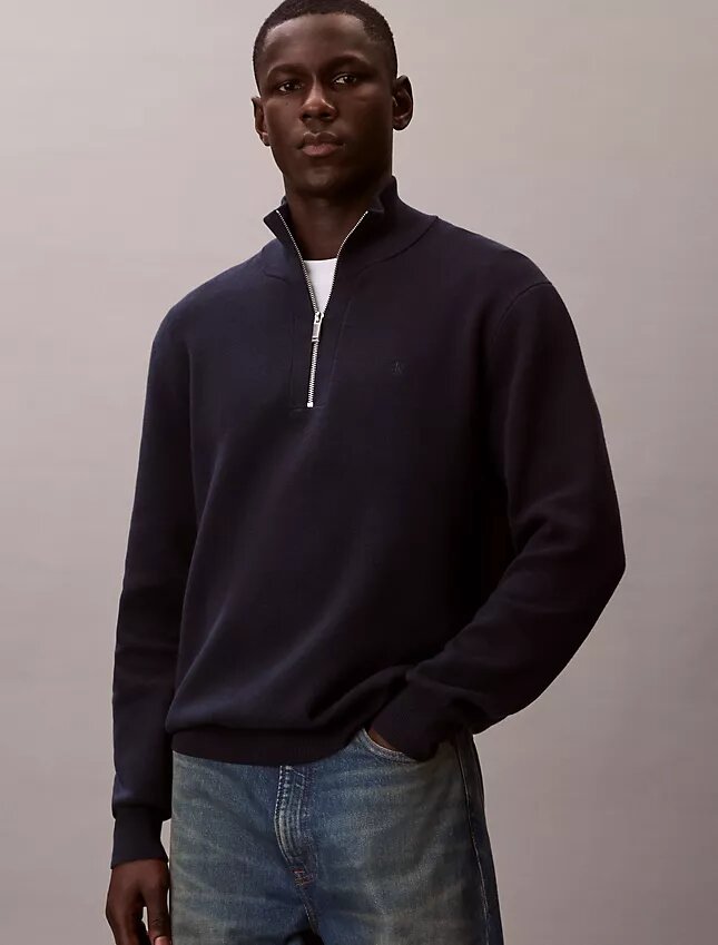 Smooth Cotton Quarter Zip Sweater Smooth Cotton Quarter Zip Sweater