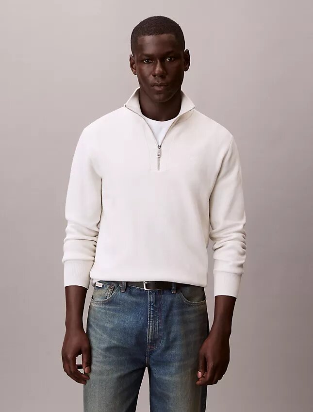 Smooth Cotton Quarter Zip Sweater Smooth Cotton Quarter Zip Sweater