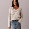 Smooth Cotton Relaxed Monogram Sweater Smooth Cotton Relaxed Monogram Sweater