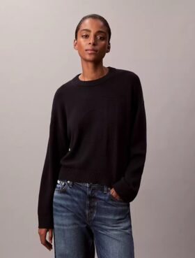Smooth Cotton Relaxed Monogram Sweater