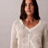 Smooth Cotton Relaxed Monogram Sweater Smooth Cotton Relaxed Monogram Sweater