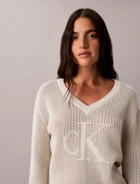 Smooth Cotton Relaxed Monogram Sweater