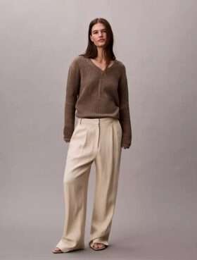 Smooth Cotton Relaxed Monogram Sweater
