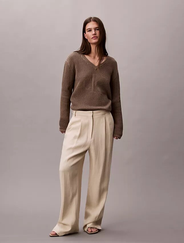 Smooth Cotton Relaxed Monogram Sweater Smooth Cotton Relaxed Monogram Sweater
