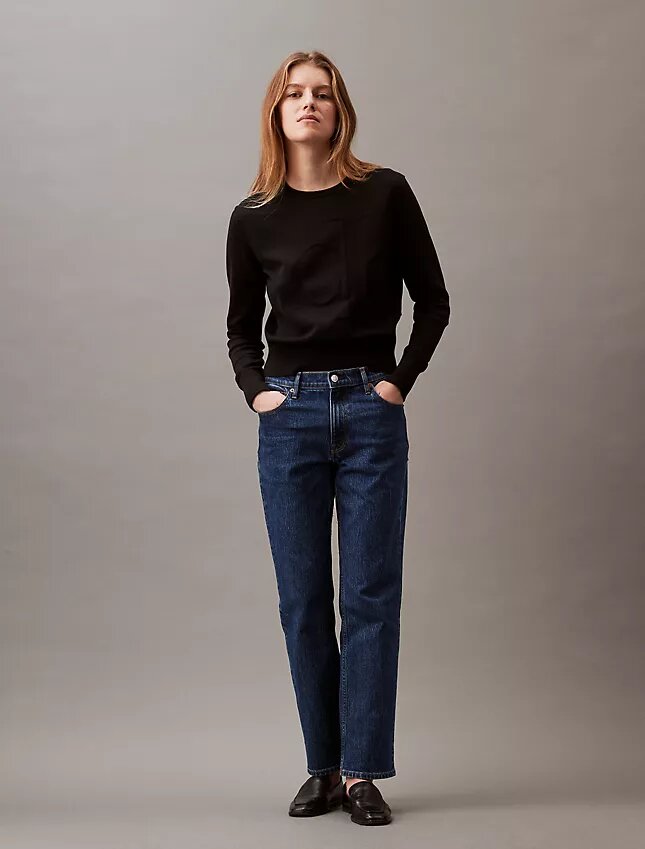 Smooth Cotton Relaxed Monogram Sweater Smooth Cotton Relaxed Monogram Sweater