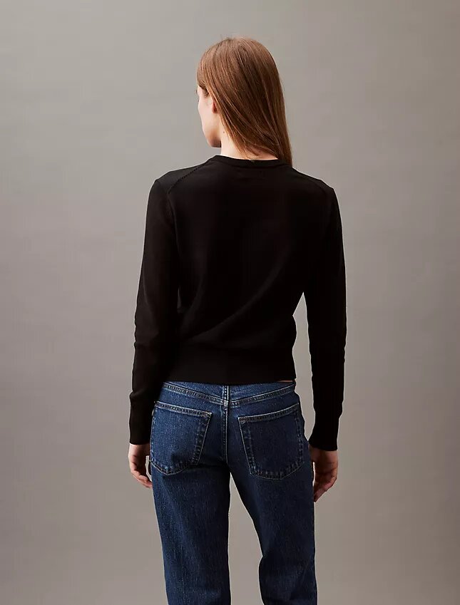 Smooth Cotton Relaxed Monogram Sweater Smooth Cotton Relaxed Monogram Sweater