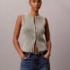 Smooth Cotton Rib Button-Down Tank Top Smooth Cotton Rib Button-Down Tank Top