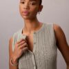 Smooth Cotton Rib Button-Down Tank Top Smooth Cotton Rib Button-Down Tank Top