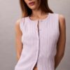 Smooth Cotton Rib Button-Down Tank Top Smooth Cotton Rib Button-Down Tank Top