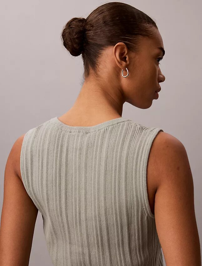 Smooth Cotton Rib Button-Down Tank Top Smooth Cotton Rib Button-Down Tank Top