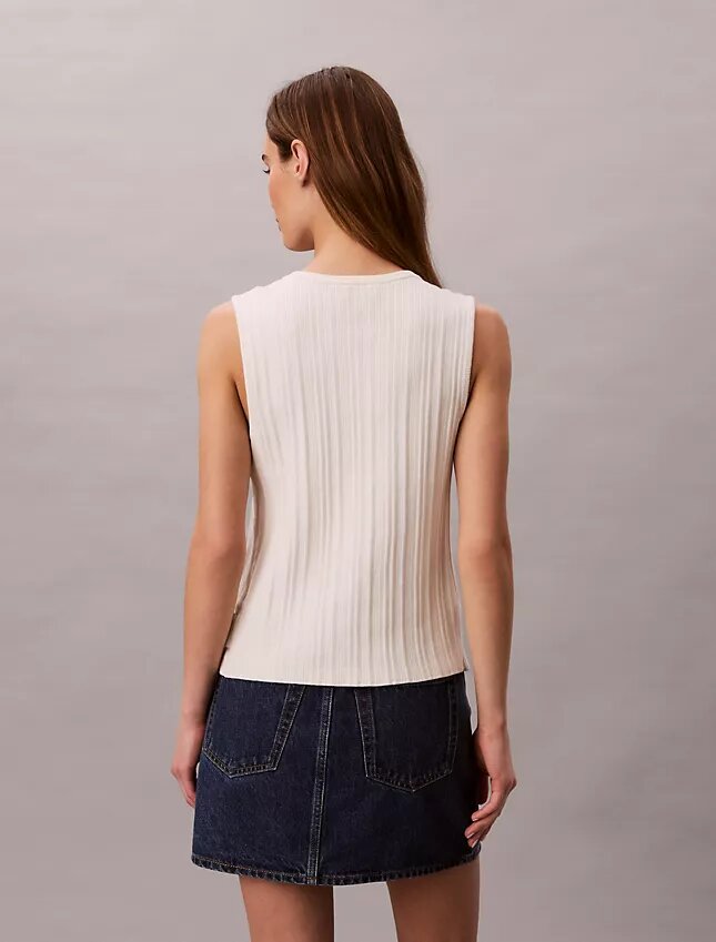 Smooth Cotton Rib Button-Down Tank Top Smooth Cotton Rib Button-Down Tank Top