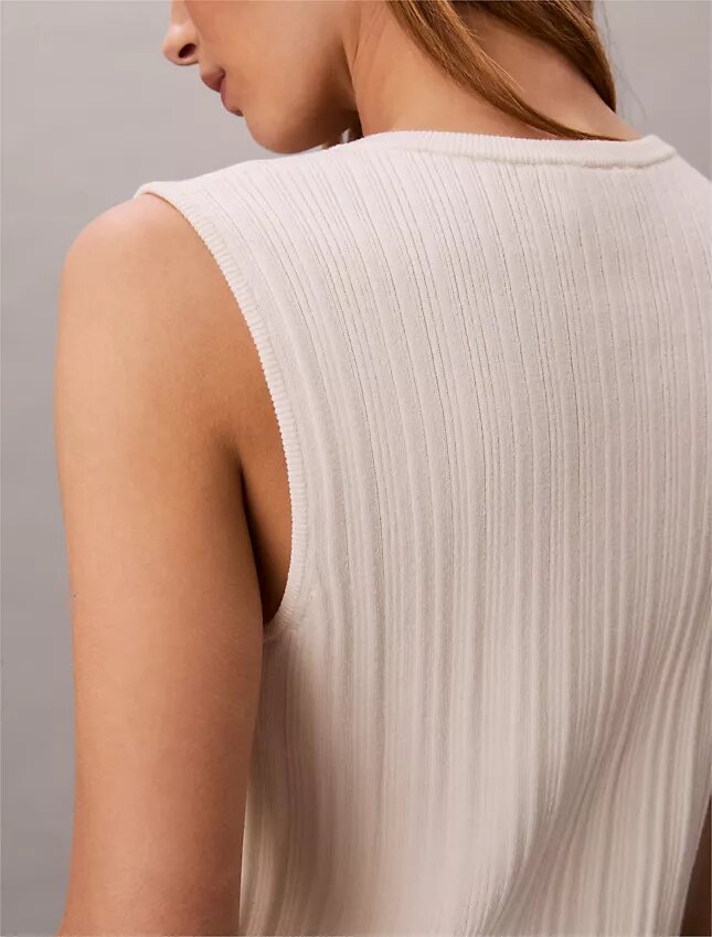 Smooth Cotton Rib Button-Down Tank Top Smooth Cotton Rib Button-Down Tank Top
