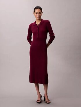 Smooth Cotton Rib Midi Dress